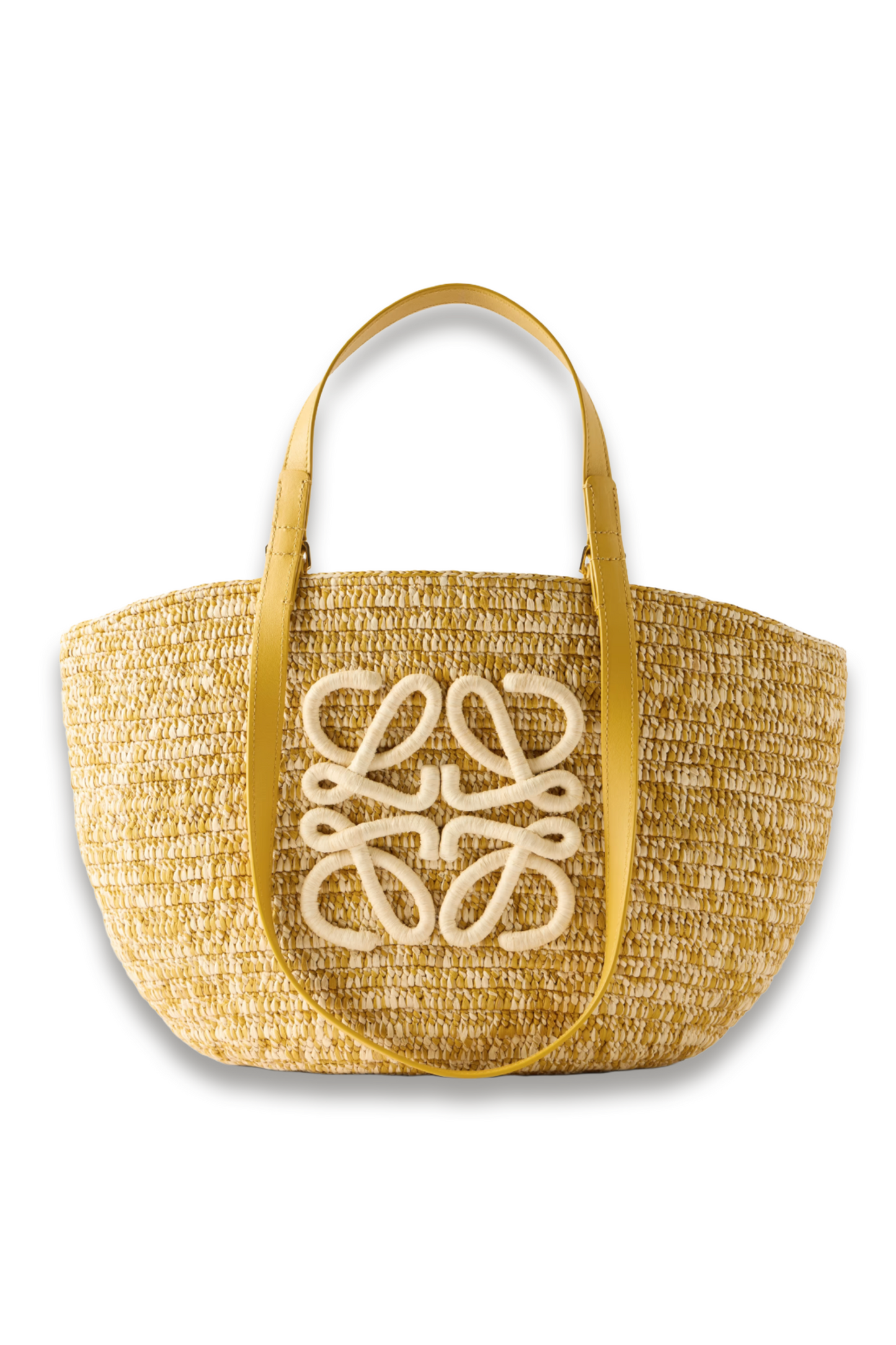 + Paula's Ibiza Eclipse Basket Medium Leather-trimmed Raffia Tote