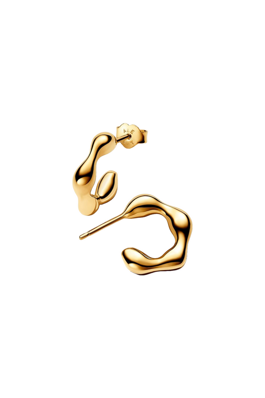 Organically Shaped Open Hoop Earrings