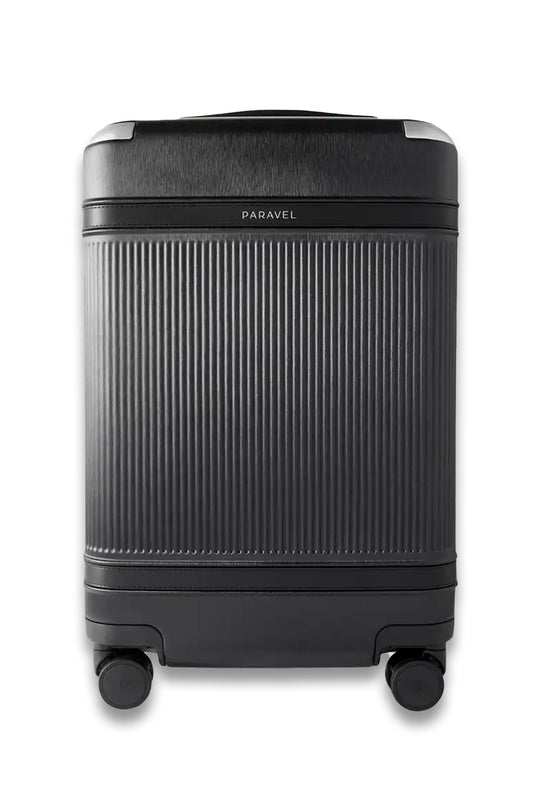 + NET SUSTAIN Aviator Carry-On Plus vegan leather-trimmed recycled hardshell suitcase black