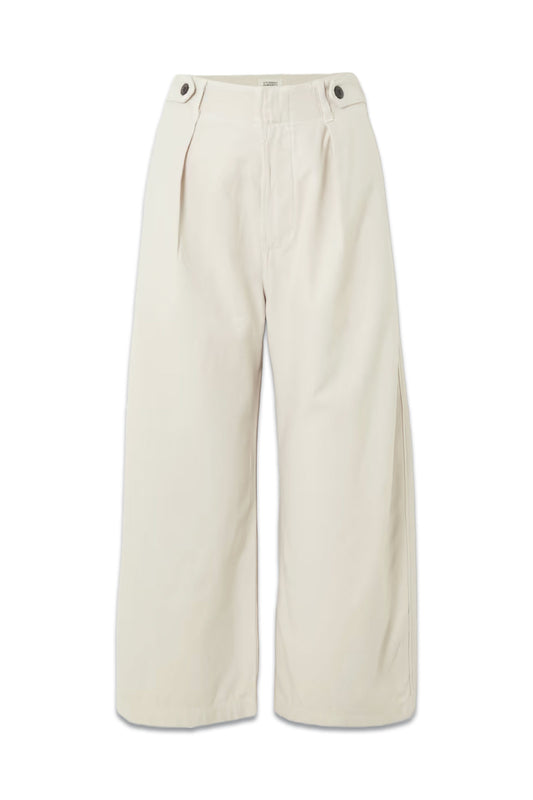 Payton Cropped Pleated Cotton-twill Boyfriend Pants