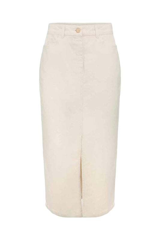 Amani Ecru Denim Maxi Skirt