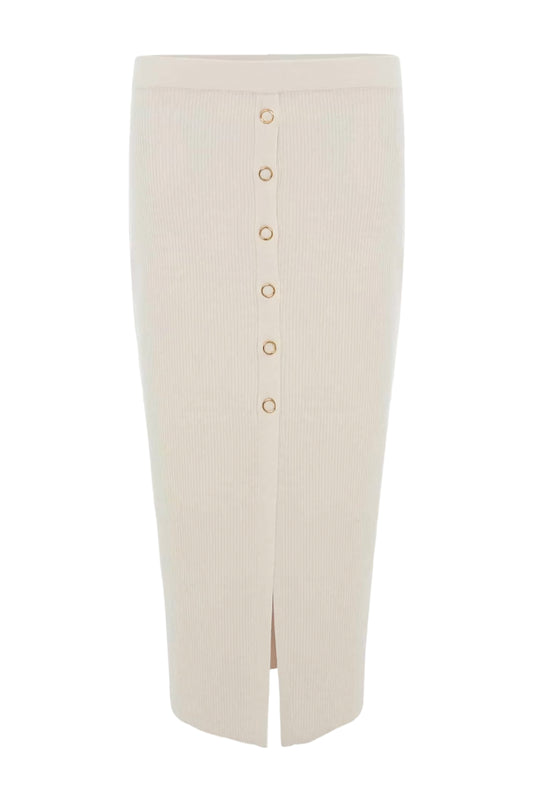 Irina Button Front Rib Skirt