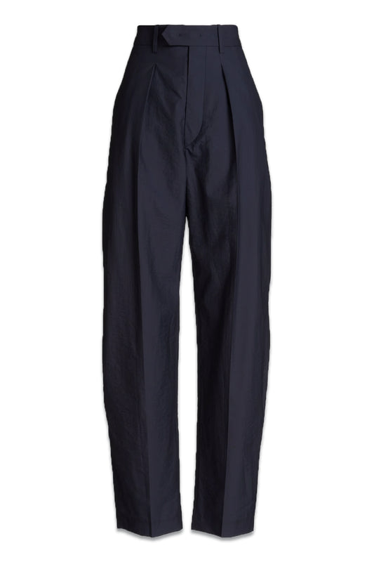 Pleated Cotton-blend Straight-leg Pants