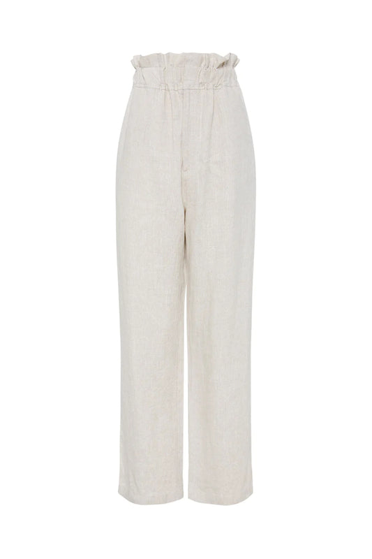 Ducky Paperbag-Waist Linen Trousers