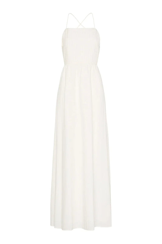Kenzie Pleated Cotton-Poplin Maxi Dress