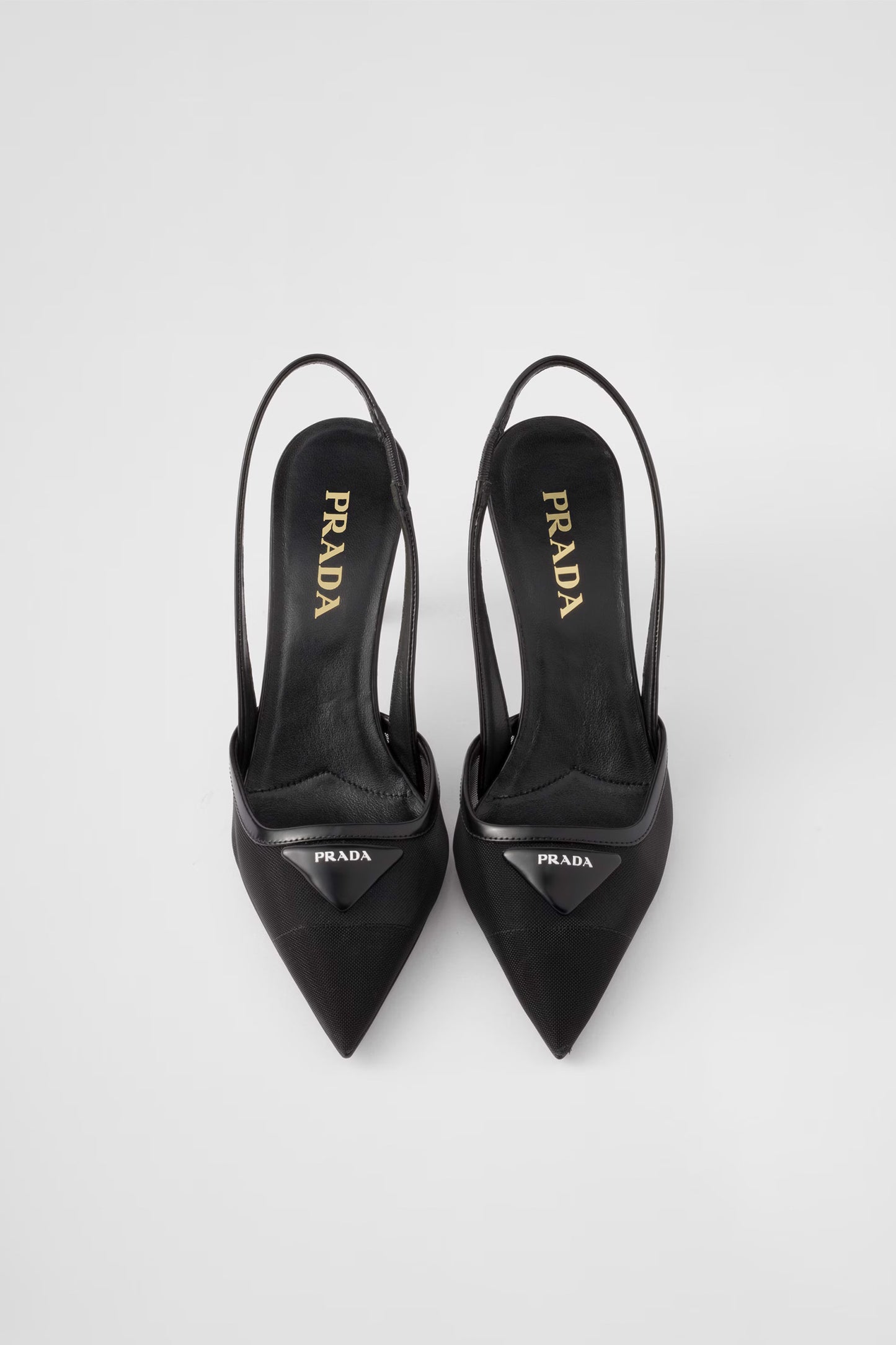 Mesh Fabric Slingback Pumps