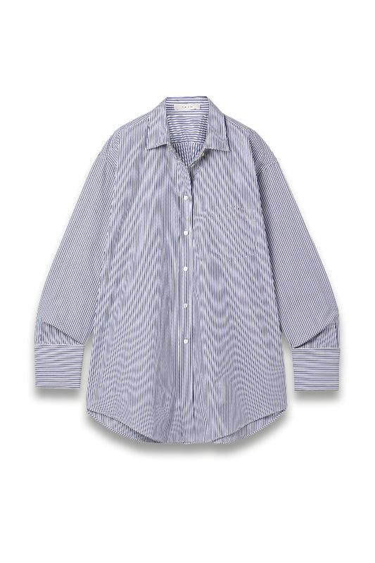 Ment oversized striped cotton-poplin shirt