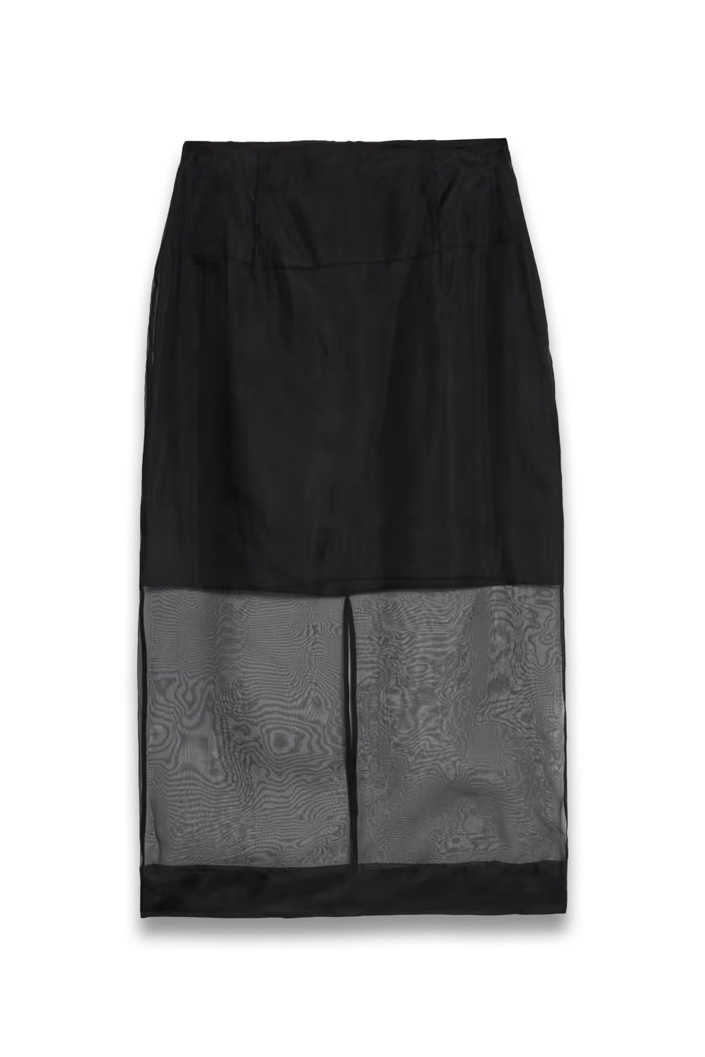 Pure Silk Organza Midi Column Skirt