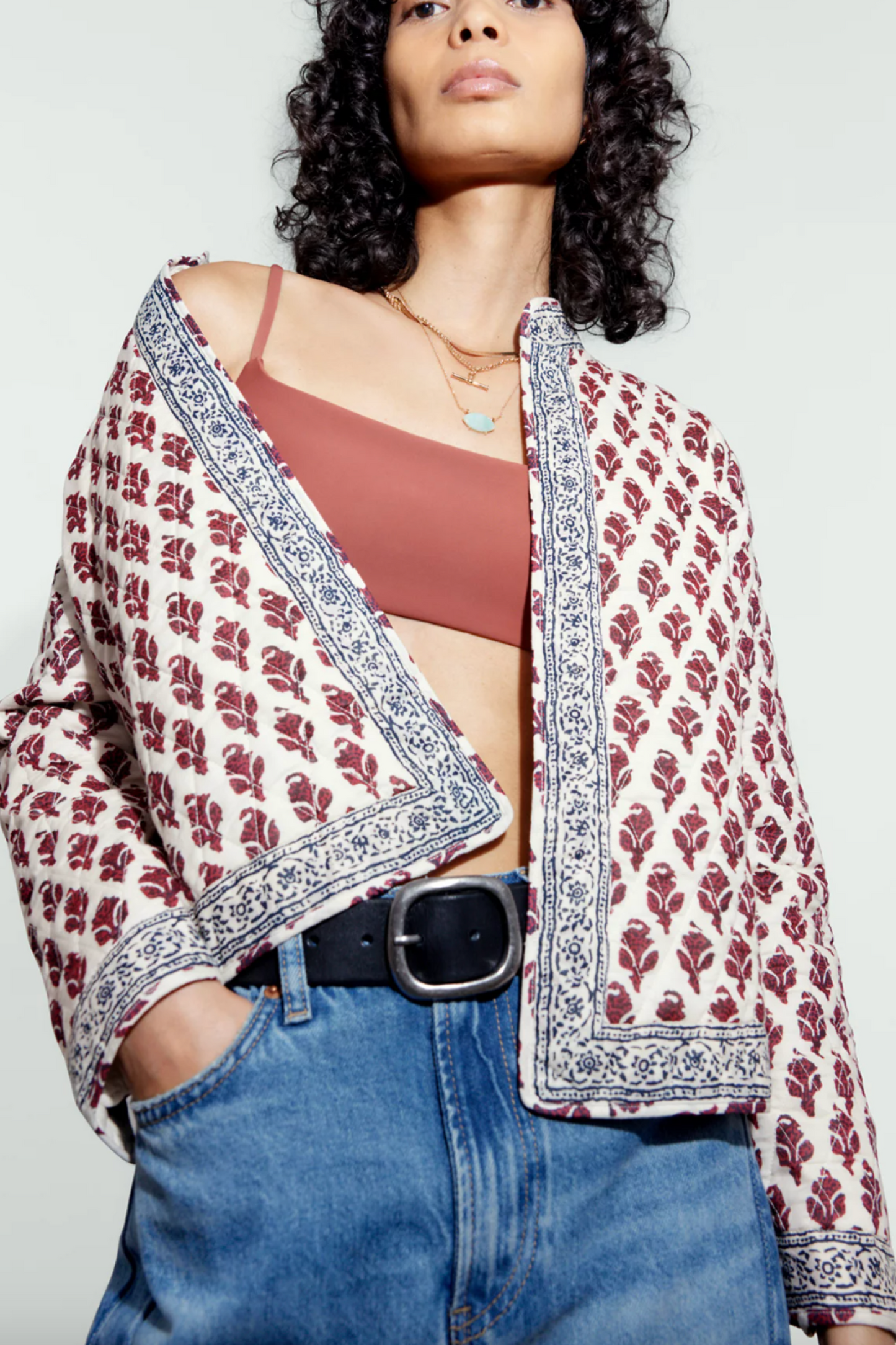 Pure Cotton Printed Quilted Jacket