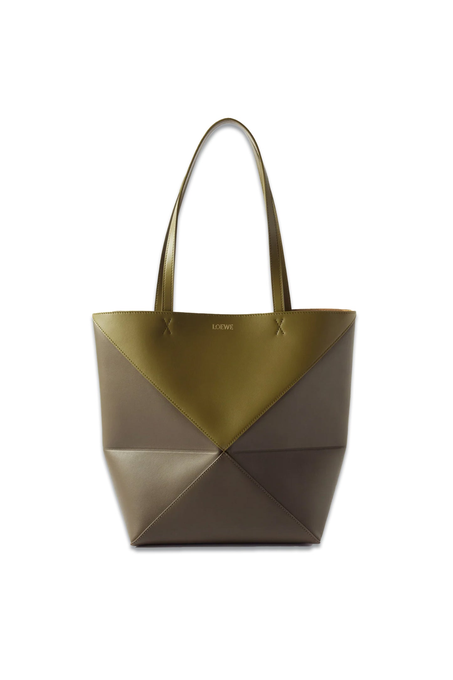 Puzzle Fold Medium Leather Tote Bag