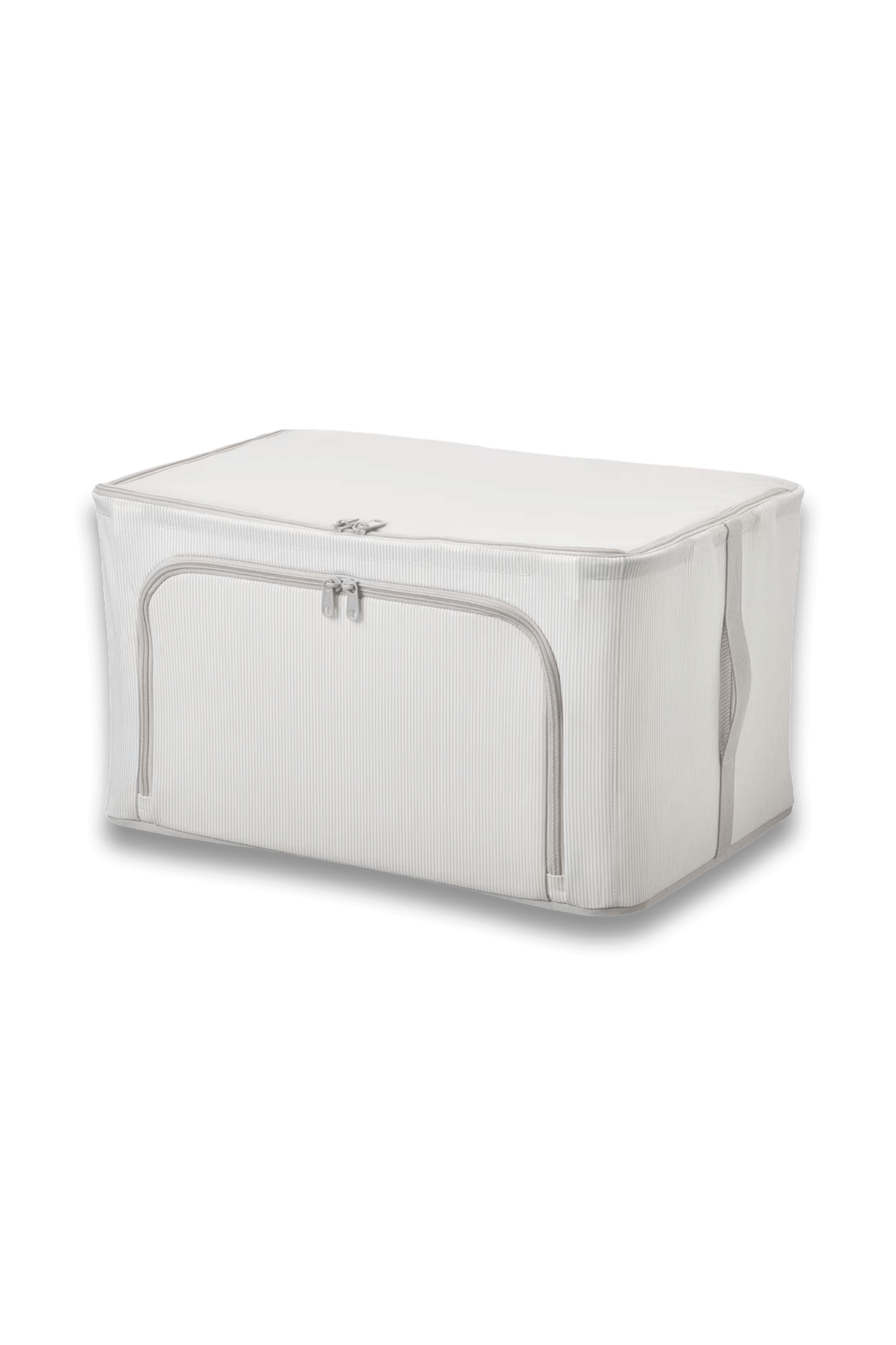 HEMMAFIXARE - Storage Case in Striped White and Grey Fabric
