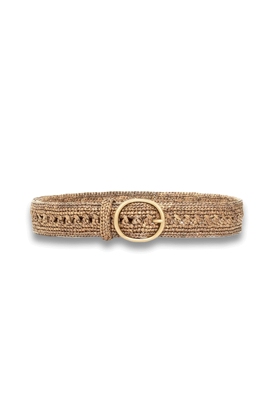 Erika Raffia Belt in Taupe