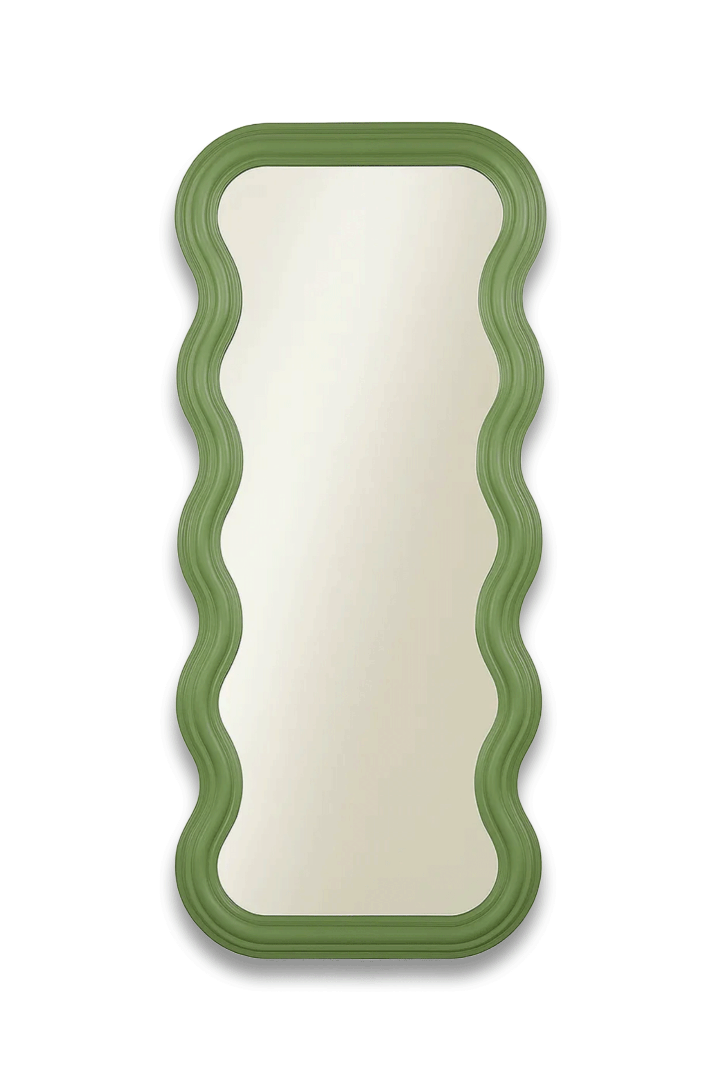 Full Length Wavy Olive Green Mirror