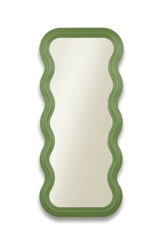 Full Length Wavy Olive Green Mirror