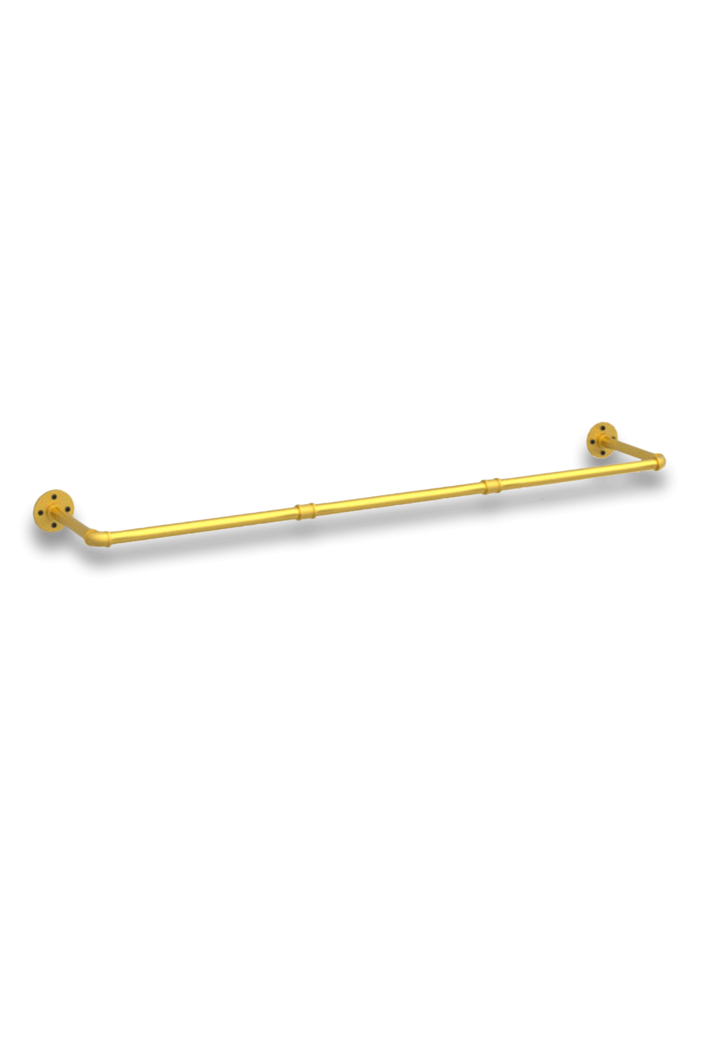 Extra Long Clothes Rail Industrial Pipe Rack in Gold