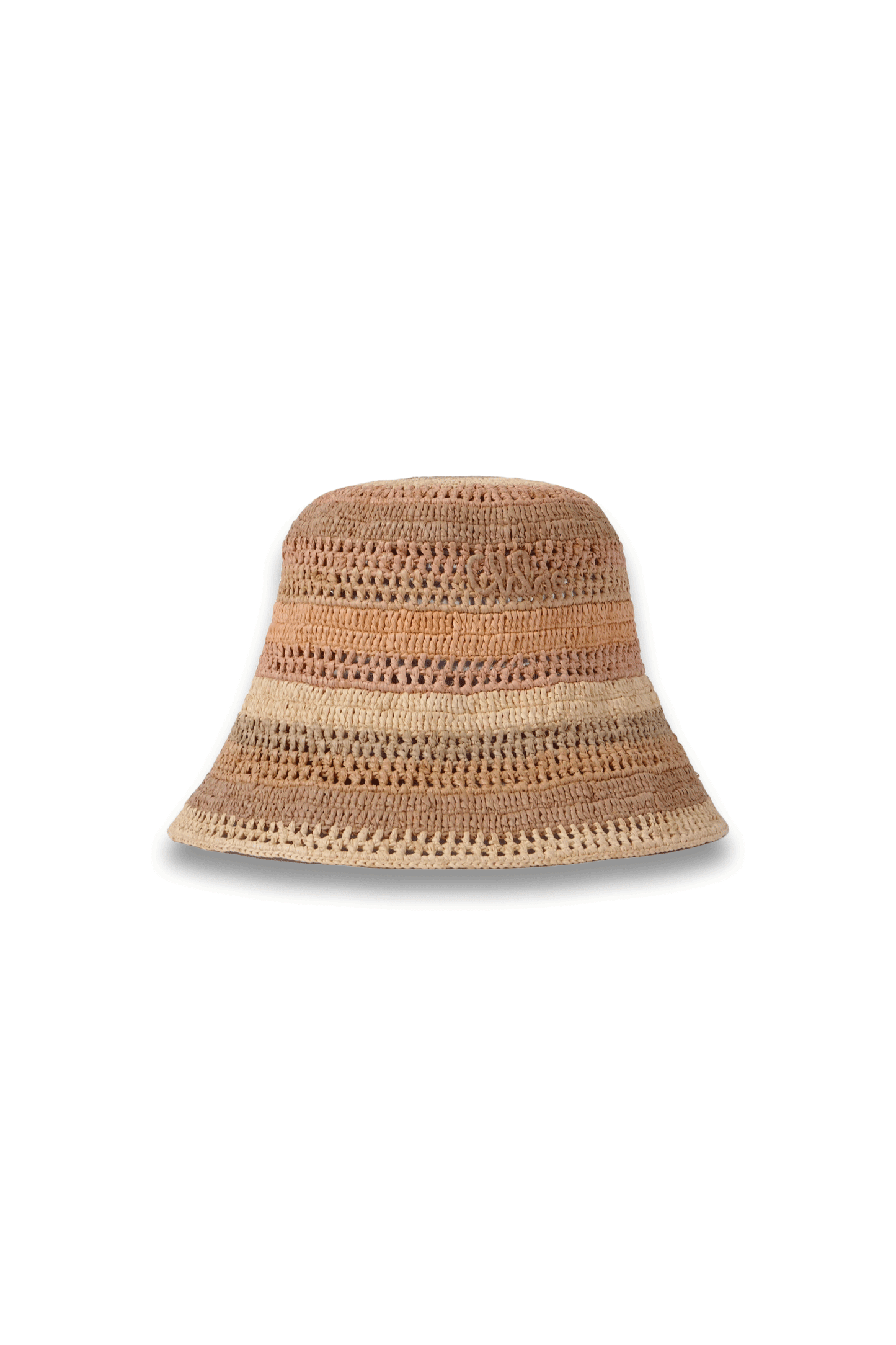 Sunset Embroidered Striped Raffia Hat