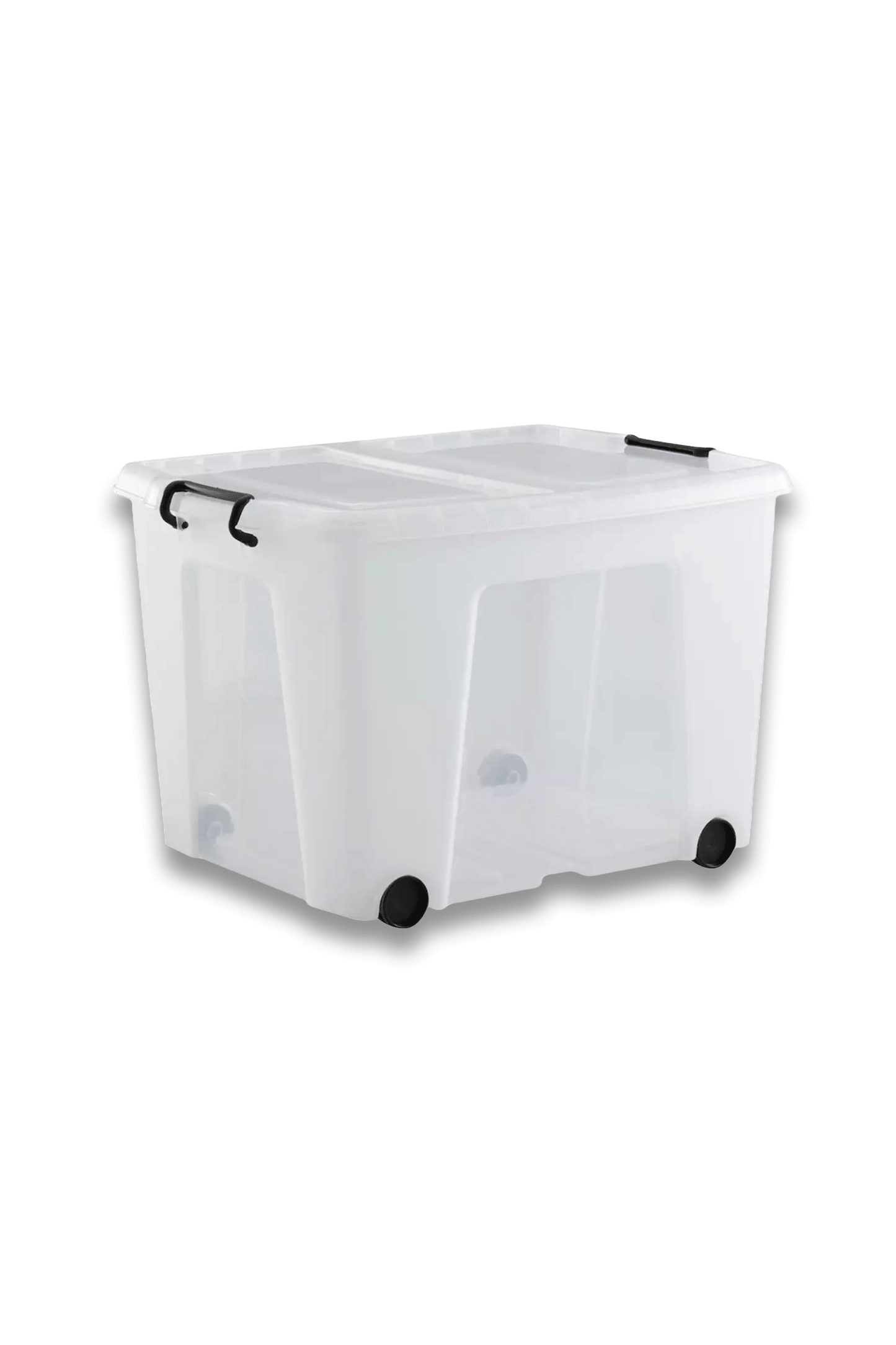 Strata 75L Wheeled Smart Box With Lid Storage Box - Clear