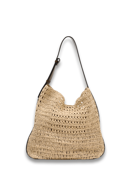 Raffia-Effect Bucket Bag