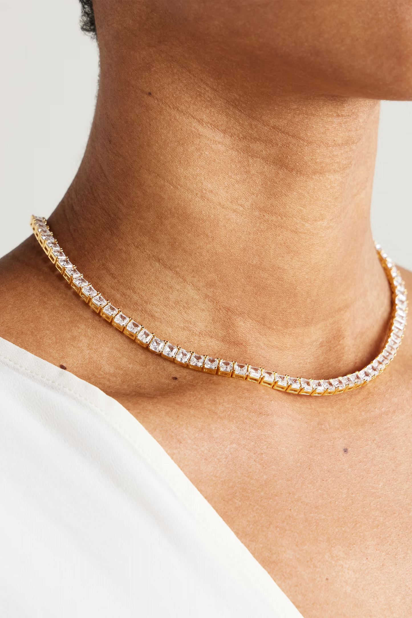 Gia Gold-Tone Cubic Zirconia Necklace