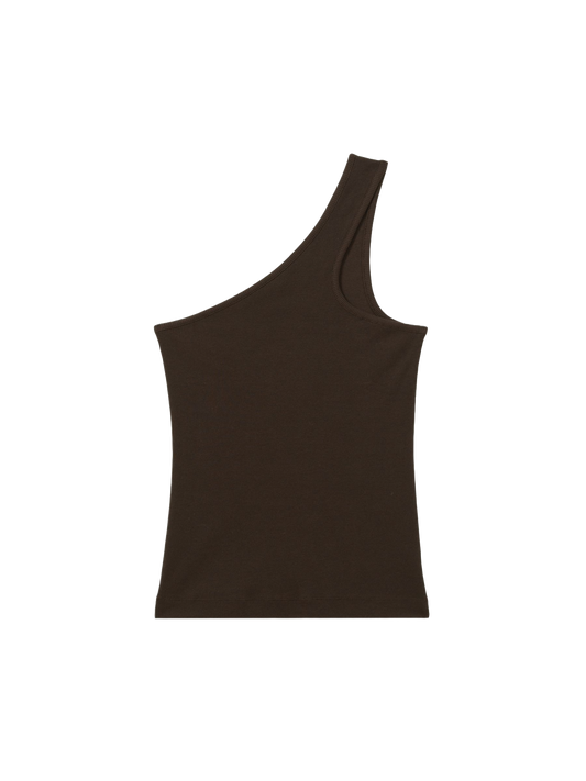 Ria Cotton Blend One-shoulder Top