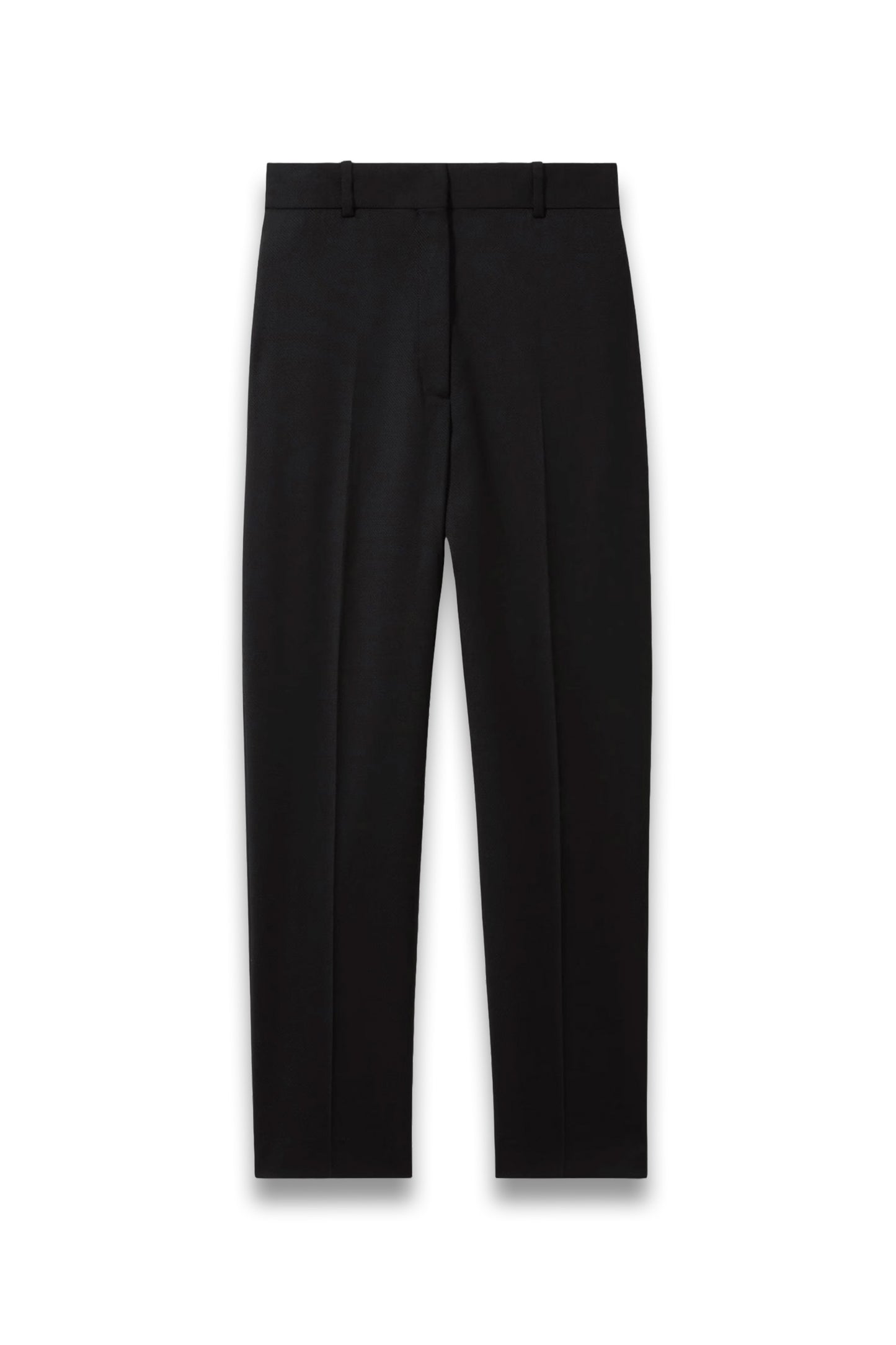 Haisley Wool Blend Tapered Suit Trousers in Black