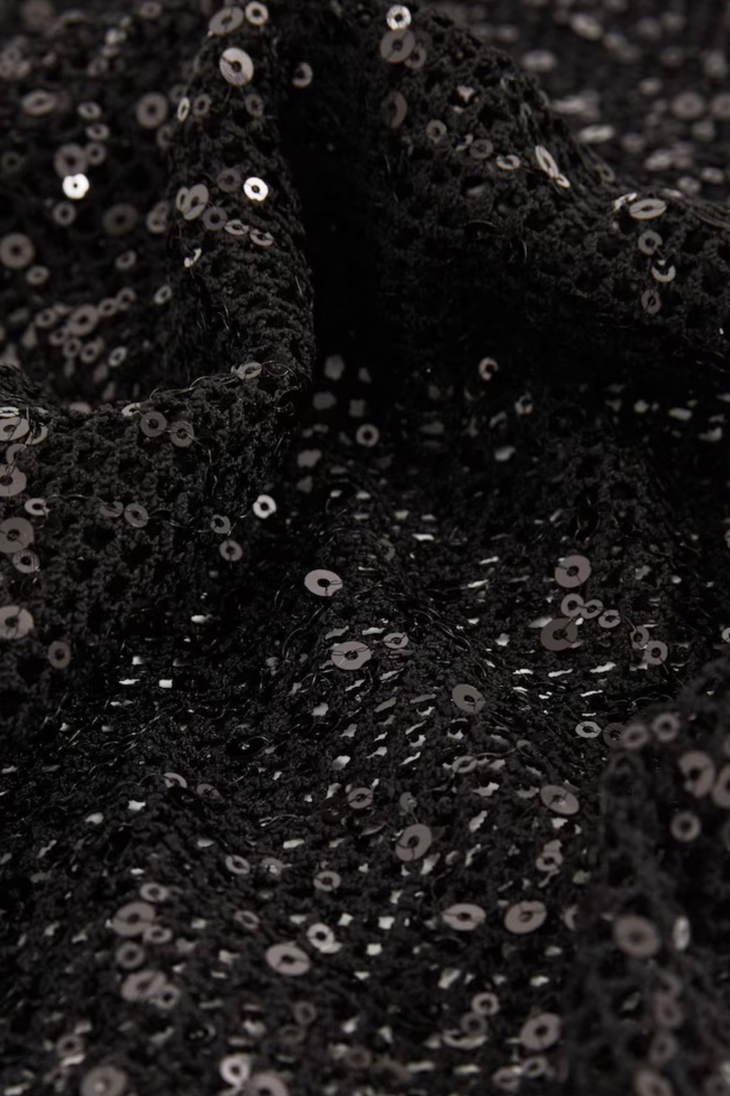 Crochet Maxi Good American Sequin Crochet Beach Cover-Up Dress in Black