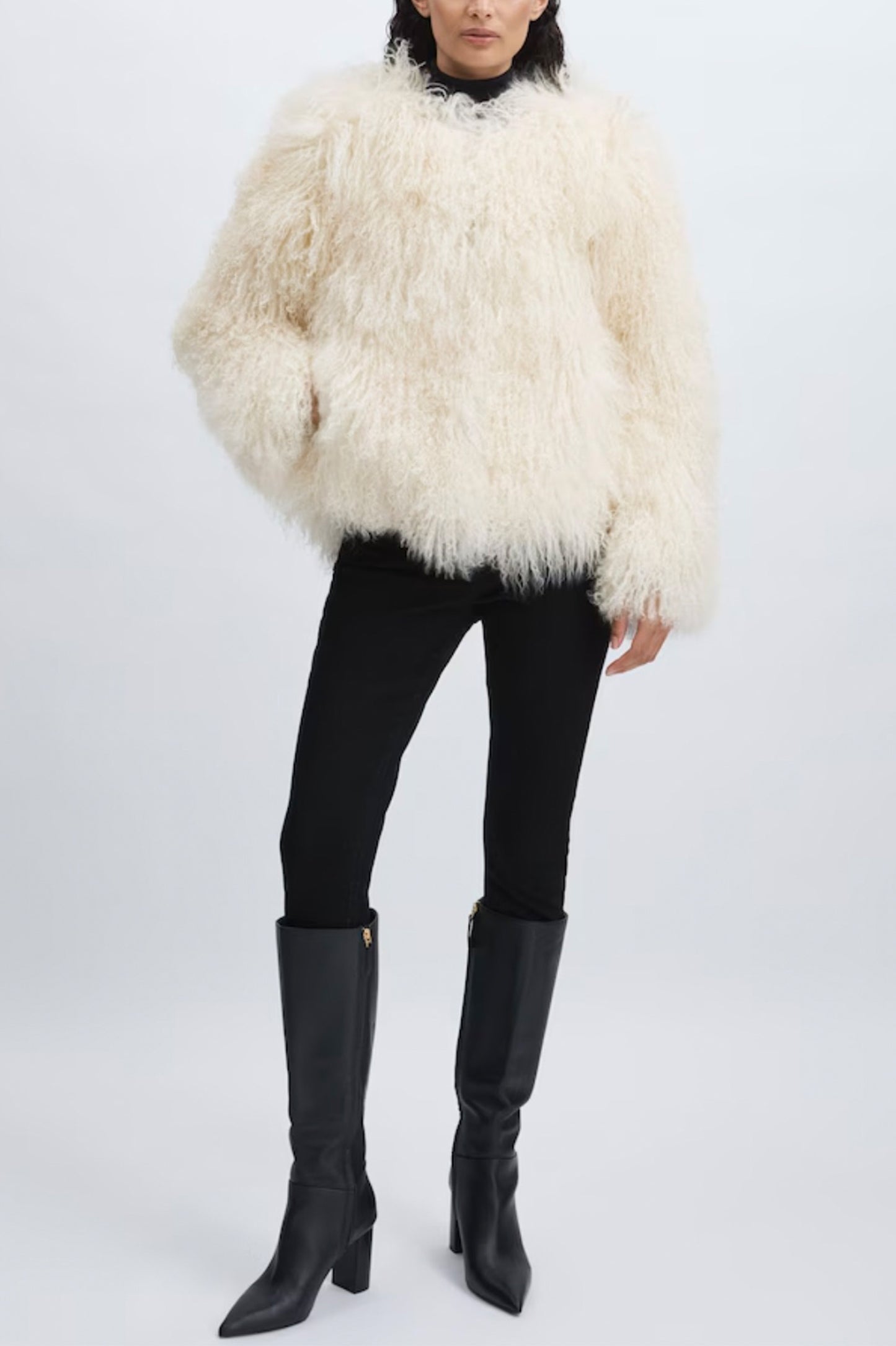 Meotine Shearling Jacket in Cream