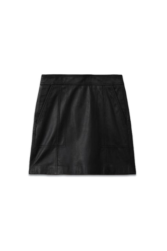 Edie Leather High Rise Mini Skirt
