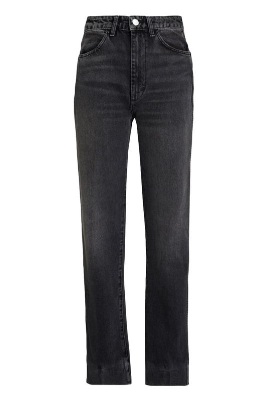 Faded High-rise Straight-leg Jeans