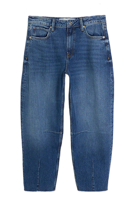 Blue High Waisted Tapered Jeans