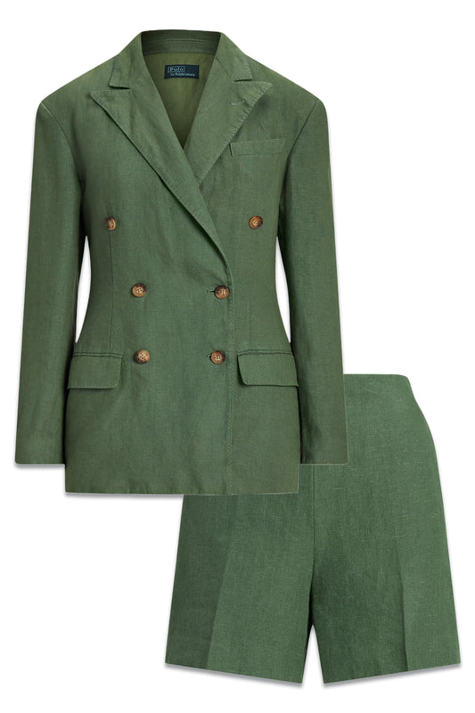 Linen Double-Breasted Blazer and Shorts