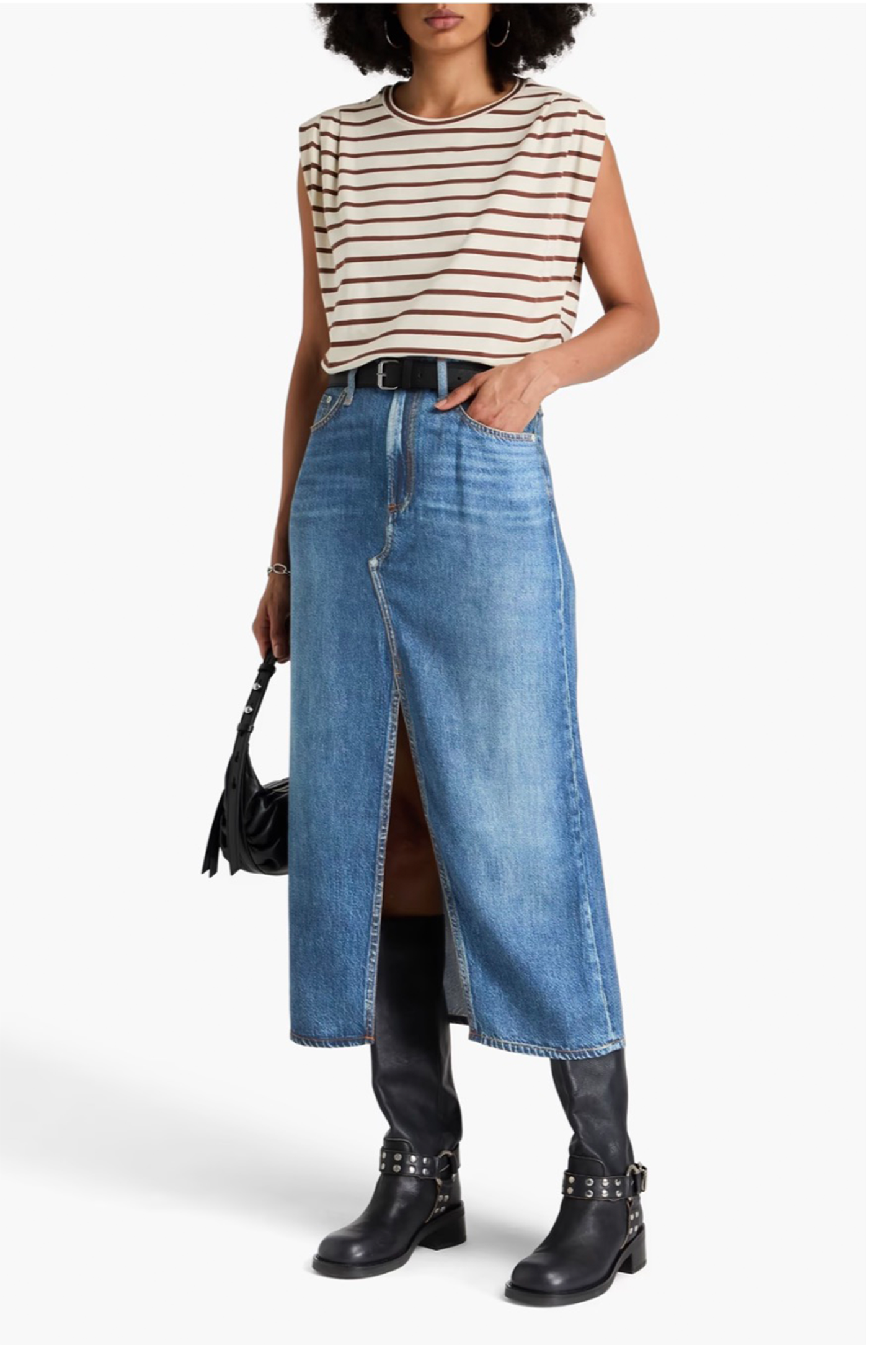 Clara Denim-Effect Tencel Midi Dress