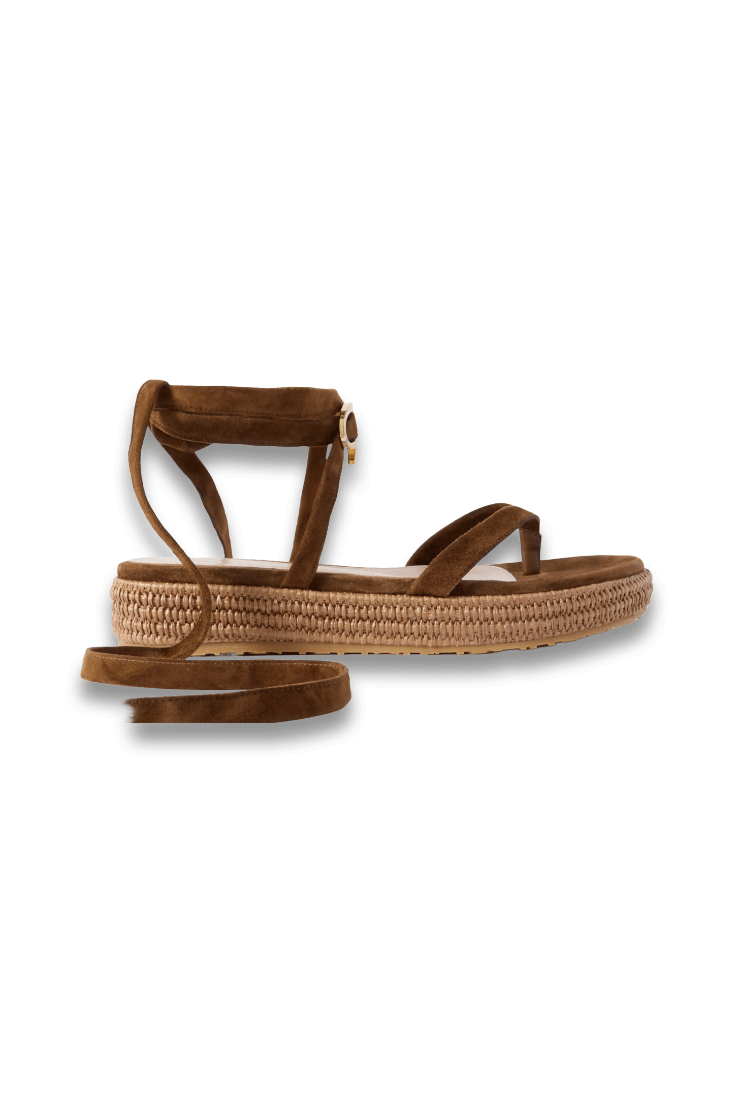 Yasmine Embellished Raffia-Trimmed Suede Sandals