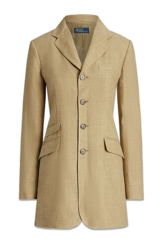 Silk-Linen Tweed Blazer