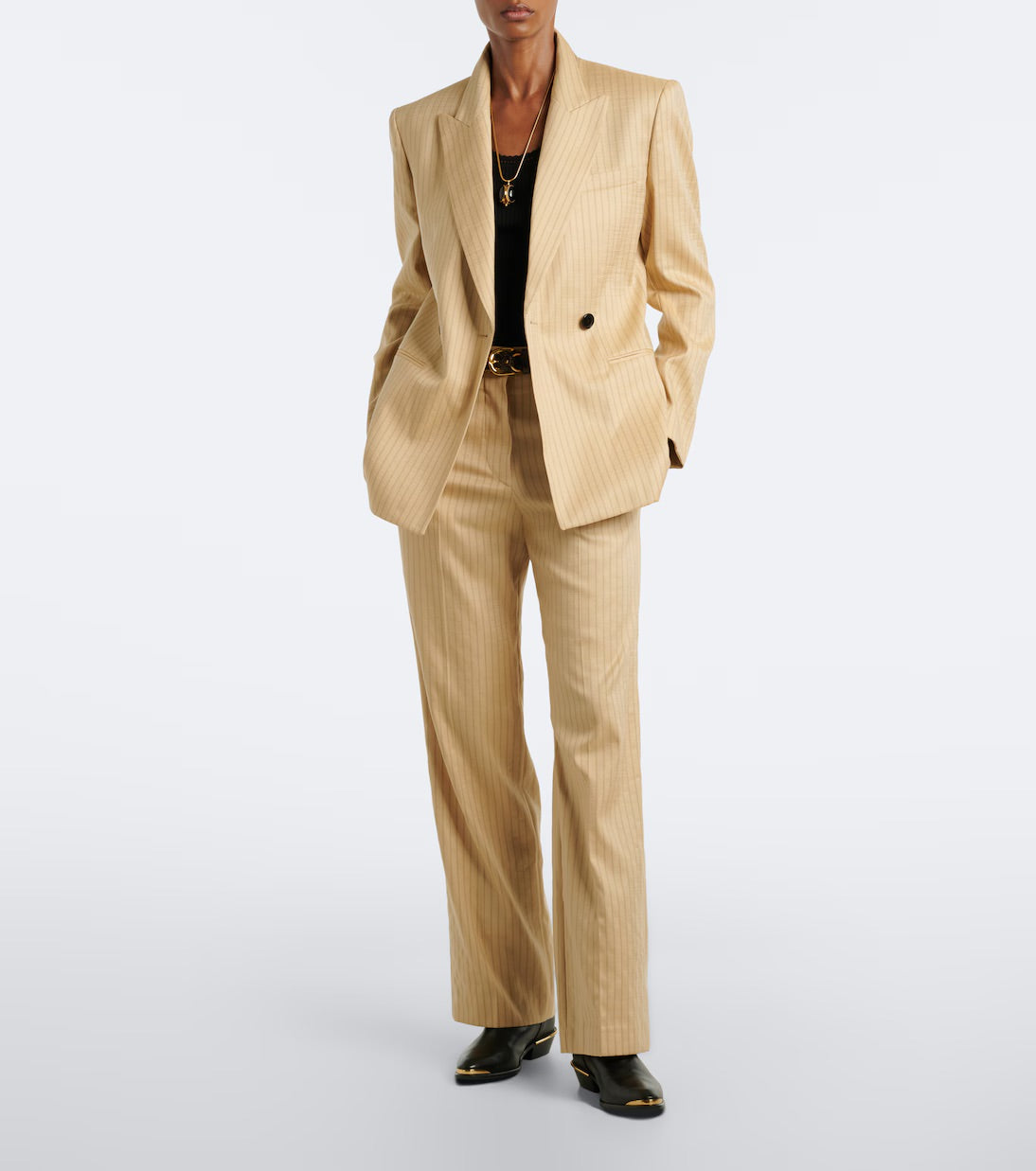 Ranya Pinstripe Wool-blend Blazer