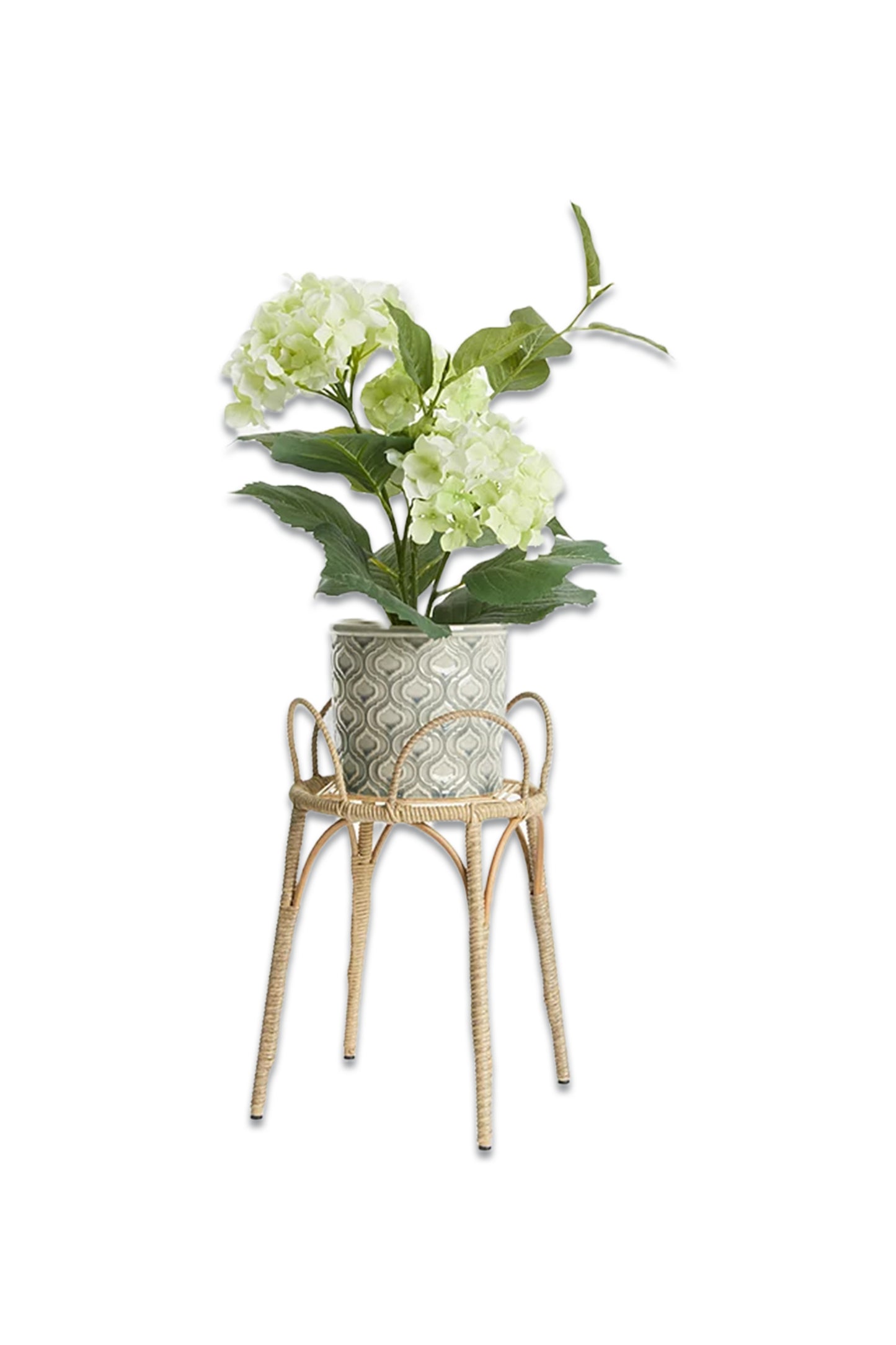 Rattan Effect Plant Stand, Natural