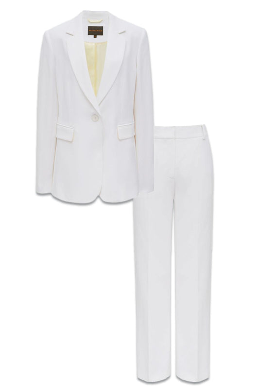 Single Breasted Jacket & Wide-leg Trousers