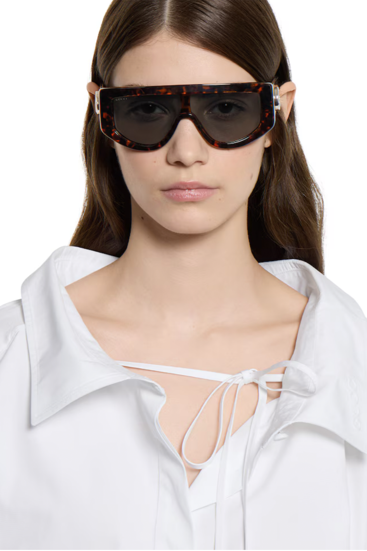 Rectangular-frame Sunglasses in Tortoiseshell