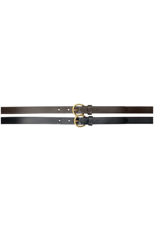 Black & Brown Double Layers Buckle Belt