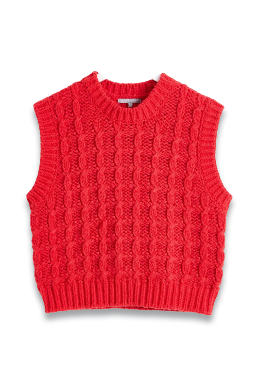 Red Chunky Knit Vest