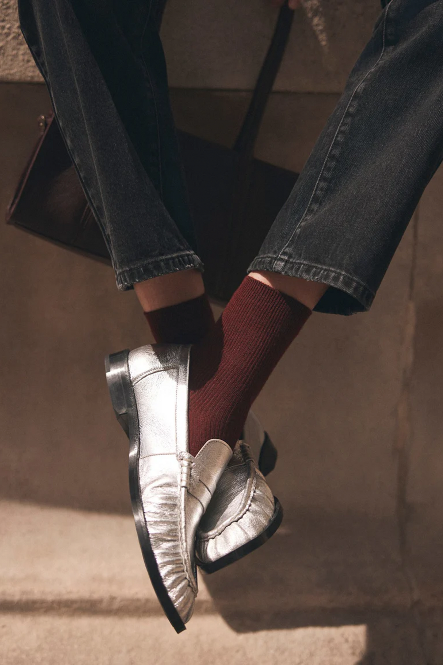 Burgundy Ankle Socks