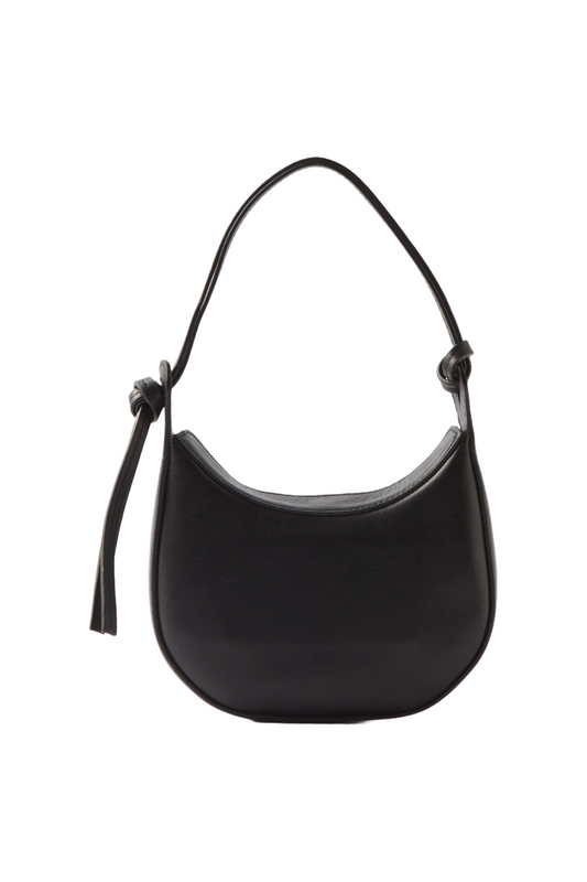 Black Rosetta Mini Leather Shoulder Bag