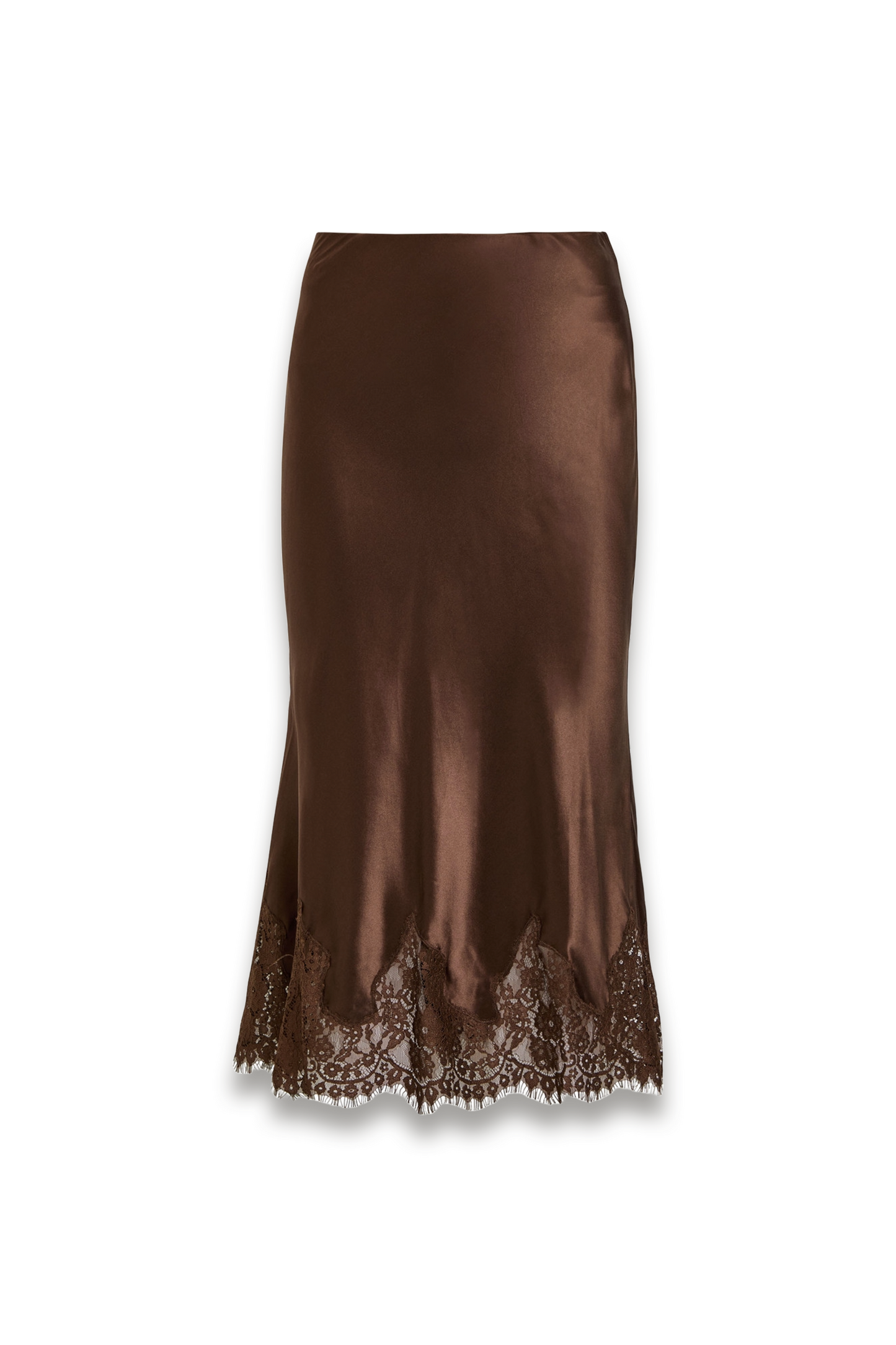 Carolina Lace-Trim Silk Skirt