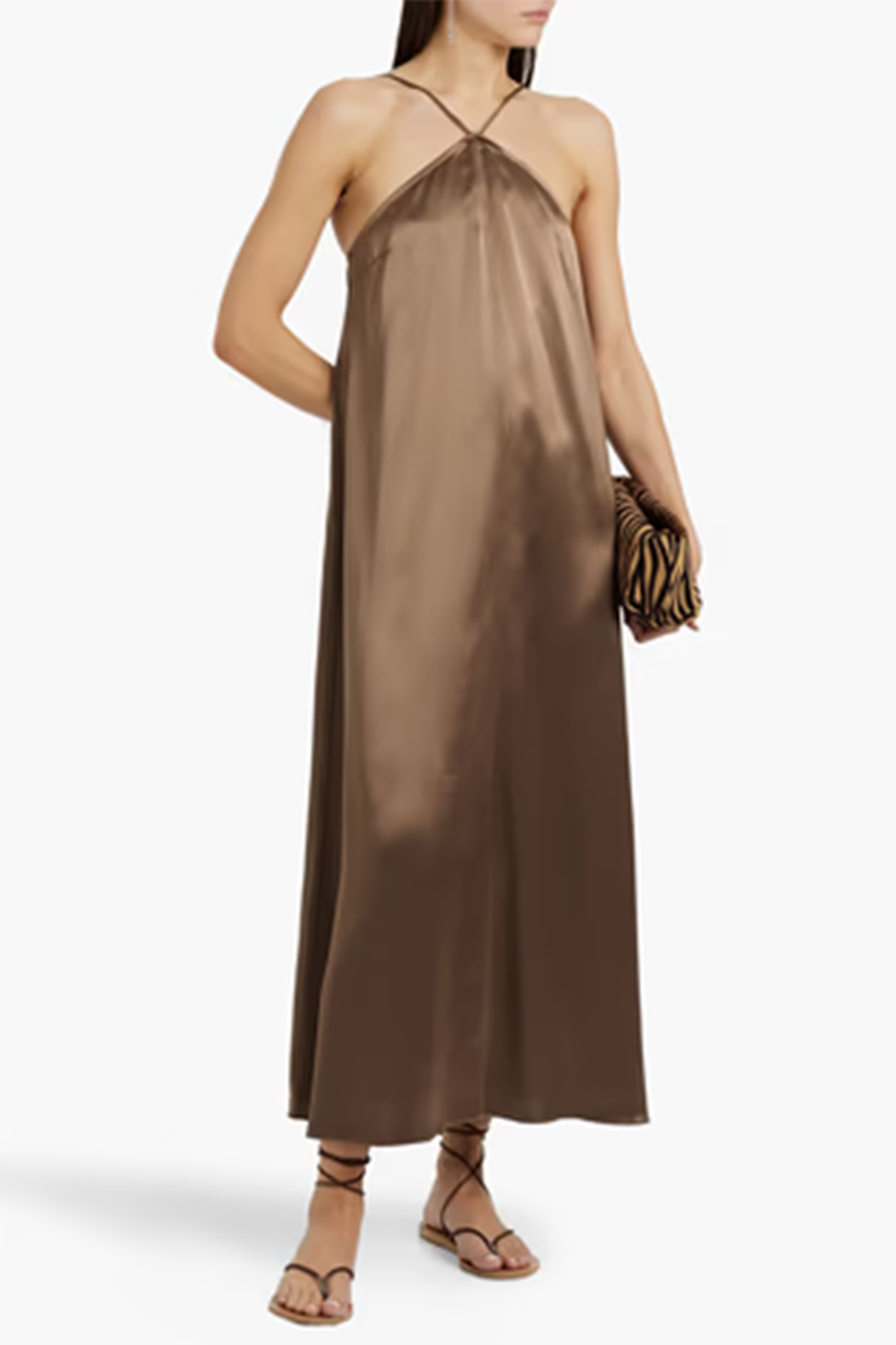 Reganne Satin-Crepe Maxi Dress