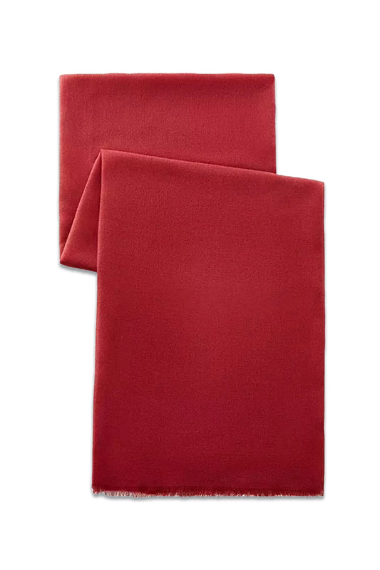 Frayed Hem Flowy Scarf, Dark Red