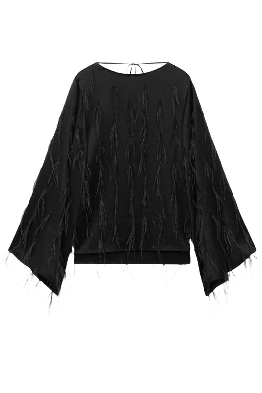 Black Daisy Atelier Feather Top