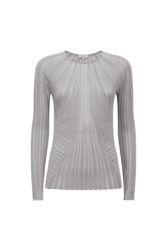 Isobel Metallic Sheer Striped Top