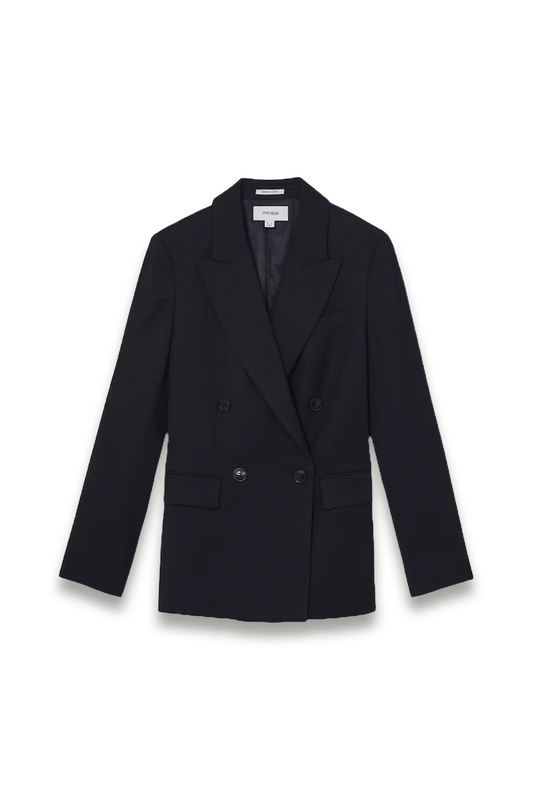 Haisley Wool Blend Double Breasted Suit Blazer
