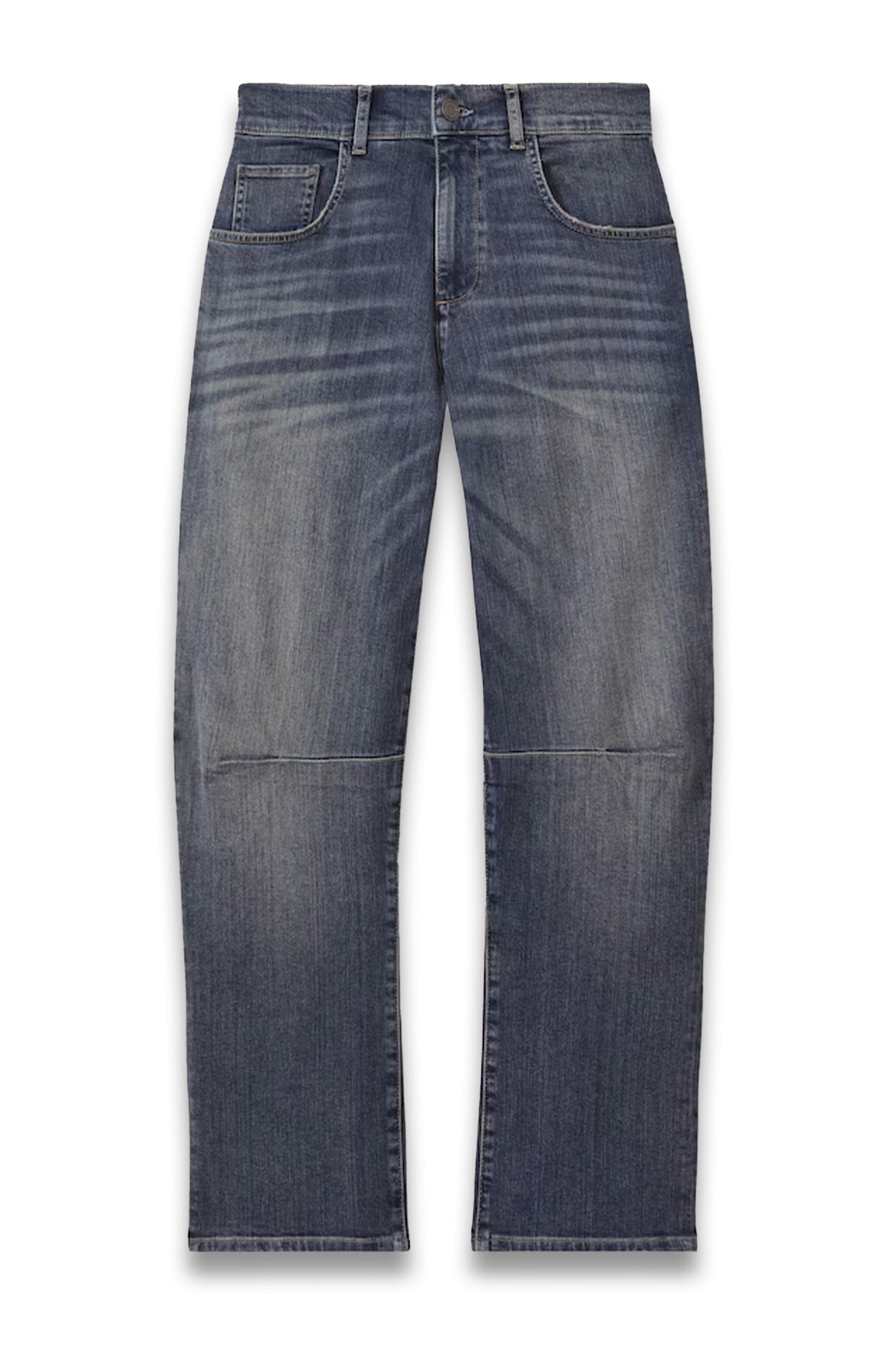 Washed Barrel Leg Jeans in Mid Blue