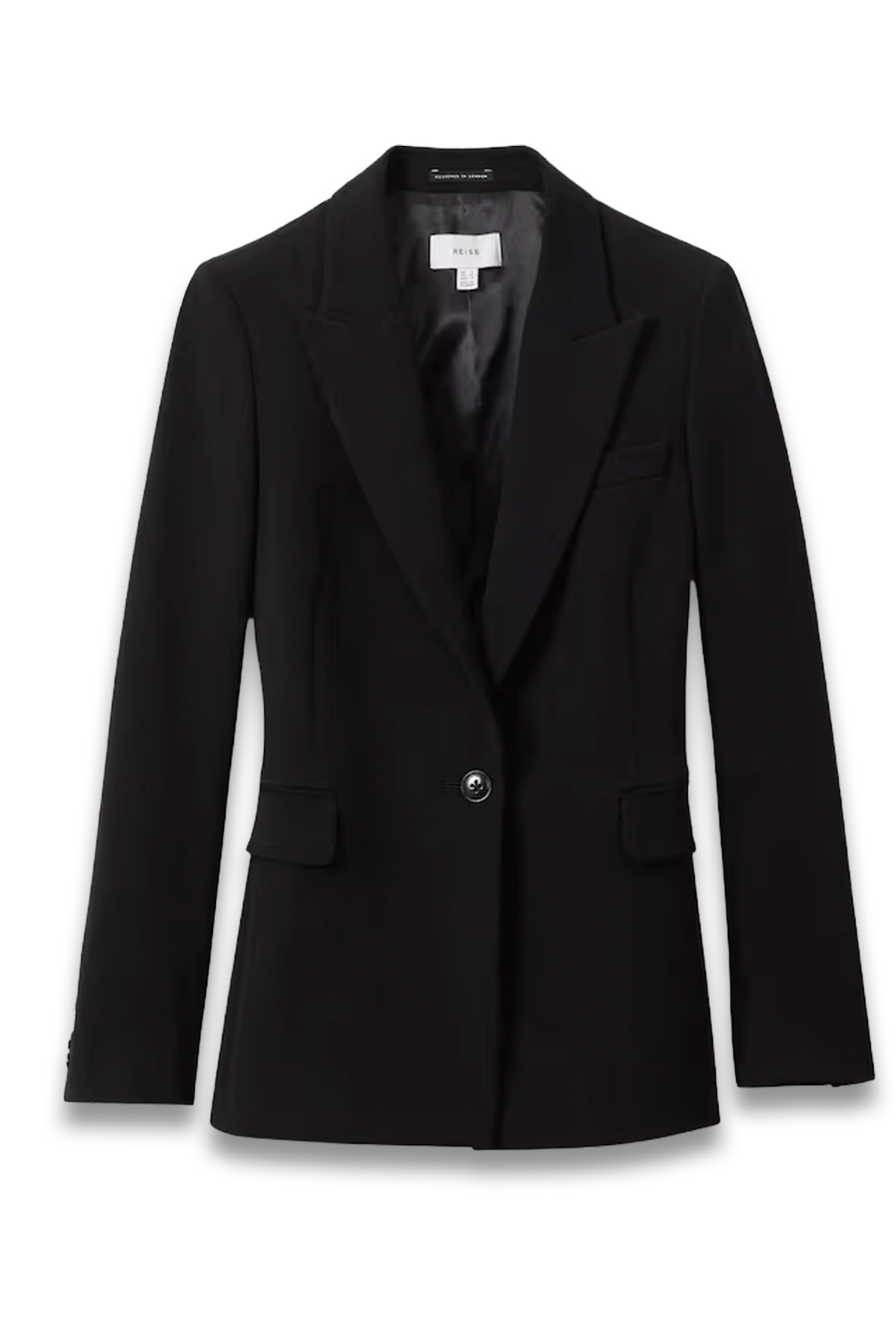 Gabi Petite Tailored Single Breasted Suit Blazer in Black